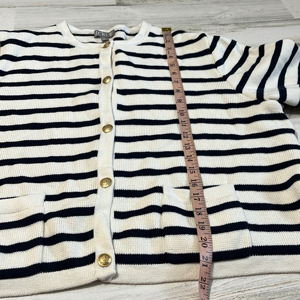 J Crew Striped Cotton Lady Jacket Cardigan Size 2X - Picture 13 of 13